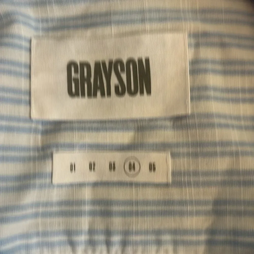 GRAYSON The Hero Washed Cotton Shirt Light Blue Striped Size L ( 04) Néw No Tags - Picture 3 of 7